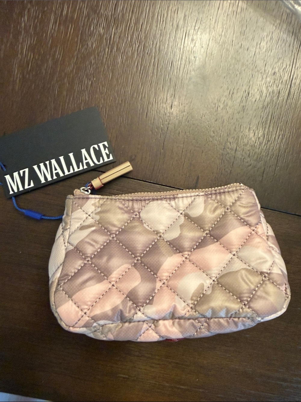 MZ Wallace Quilted blush camo Cosmetic Pouch